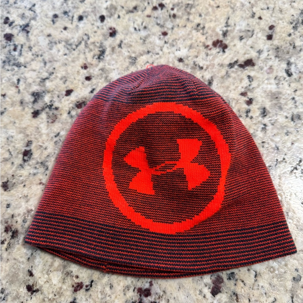 Men’s Under Armour Orange & Black ColdGear Logo Beanie